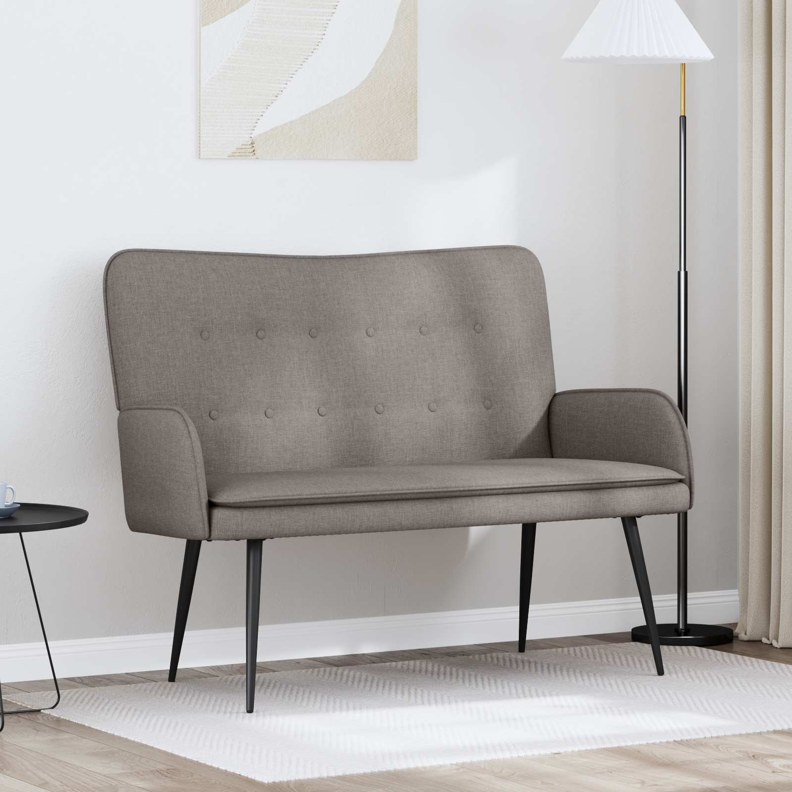 vidaXL 2-Sitzer Sofa Hellgrau 115 x 61 x 87 cm Stoff