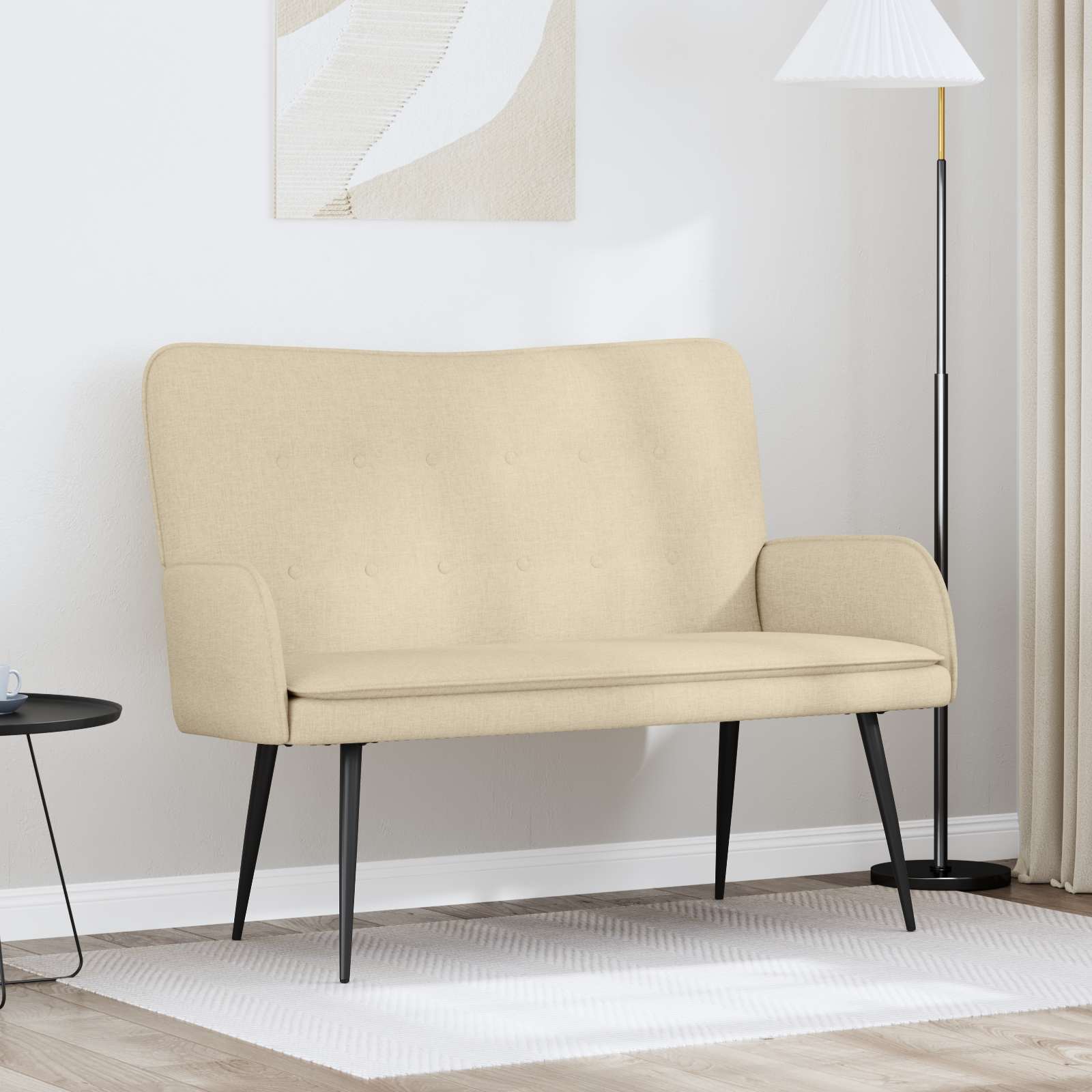 vidaXL 2-Sitzer Sofa Hellgrau 115 x 61 x 87 cm Stoff