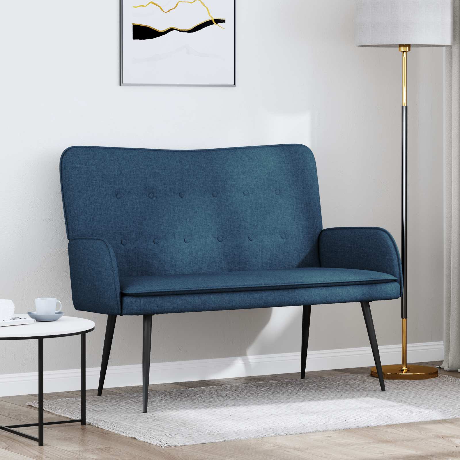 vidaXL 2-Sitzer Sofa Hellgrau 115 x 61 x 87 cm Stoff