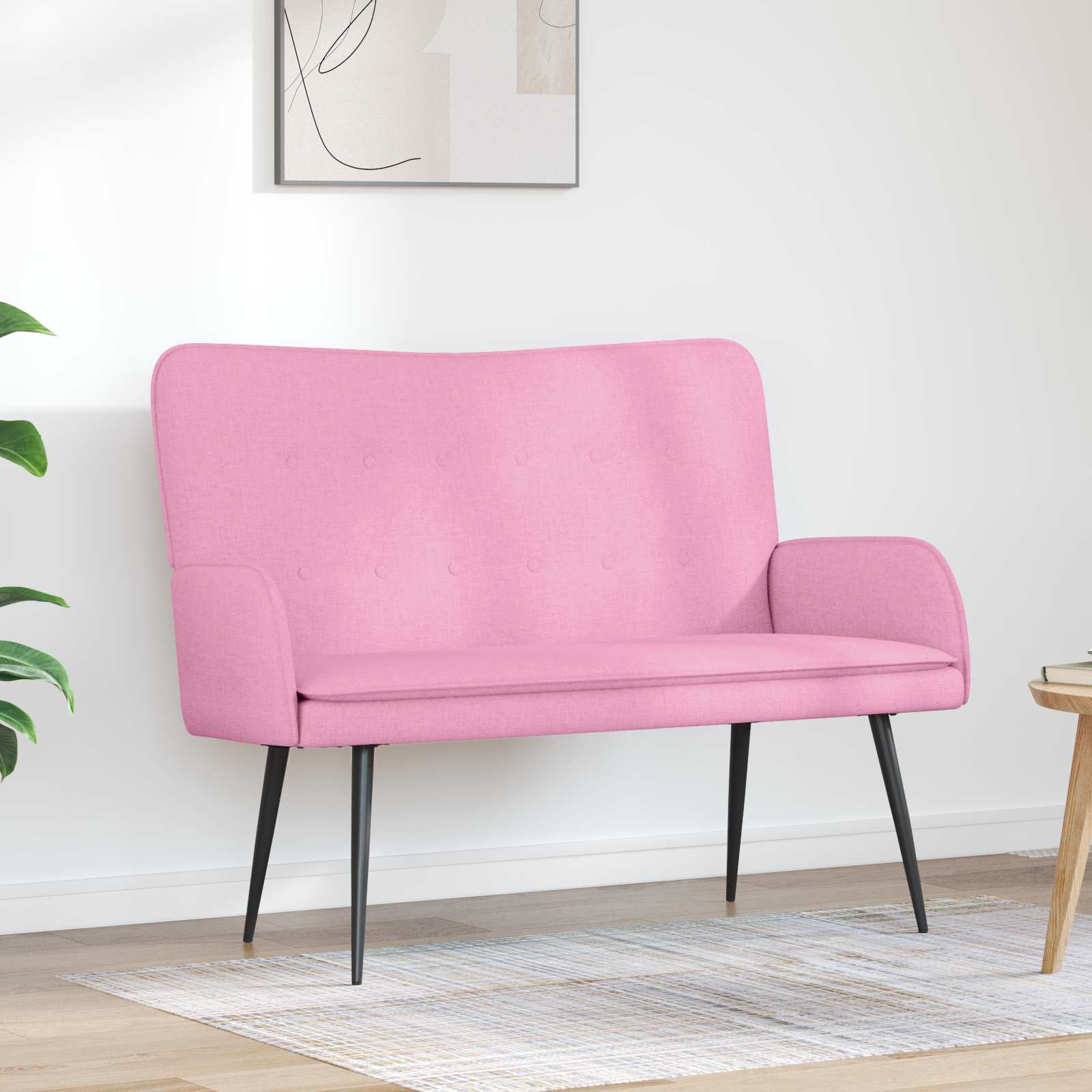 vidaXL 2-Sitzer Sofa Hellgrau 115 x 61 x 87 cm Stoff