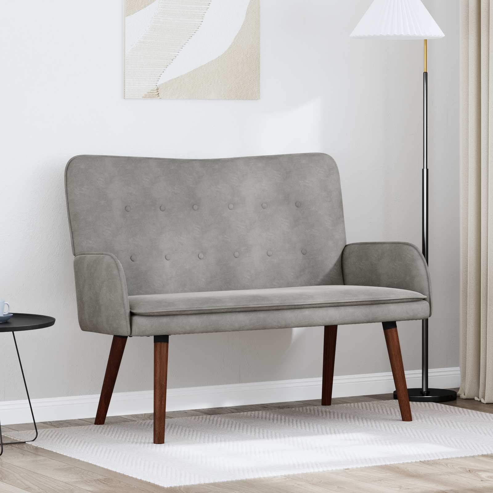 vidaXL Zweisitzer Sofa Hellgrau 115 x 61 x 87 cm Samt