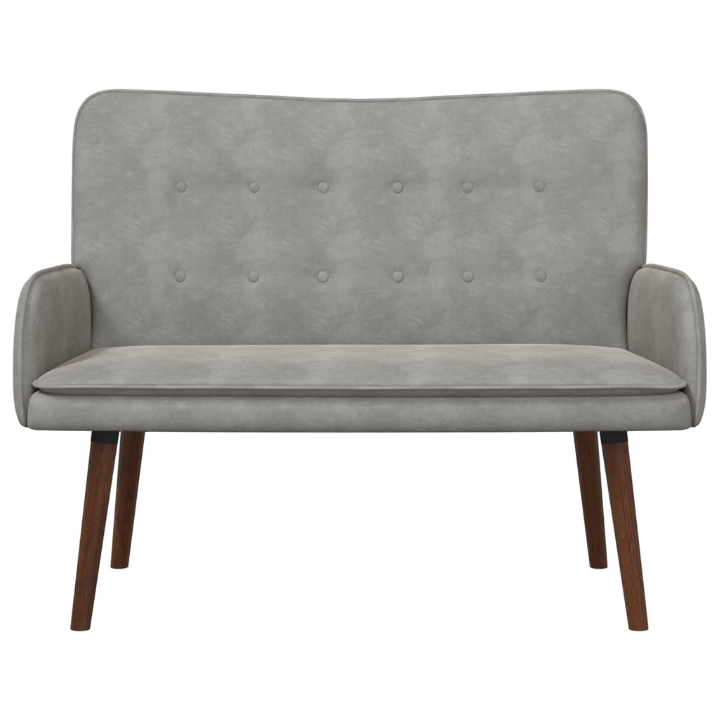 vidaXL Zweisitzer Sofa Hellgrau 115 x 61 x 87 cm Samt