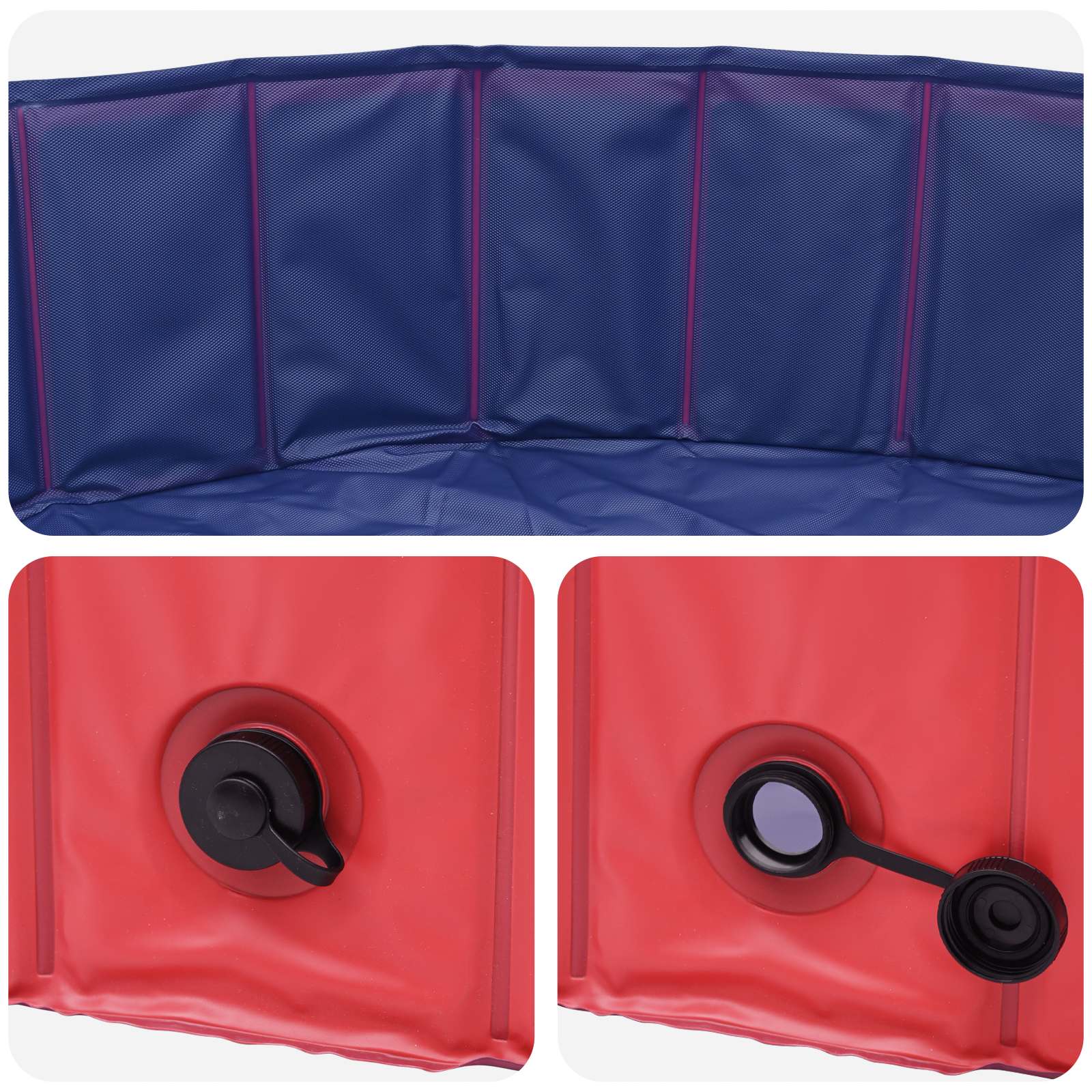 vidaXL Kinder Schwimmbecken Rot und Blau Ø 120 x 30 cm