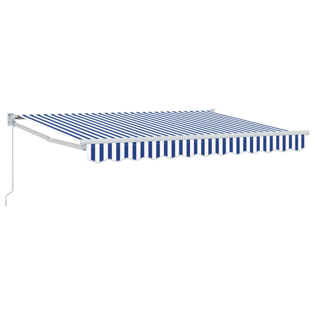 vidaXL Einziehbare Markise Blau und Weiß 2,5 x 2 m