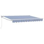 vidaXL Einziehbare Markise Blau und Weiß 2,5 x 2 m