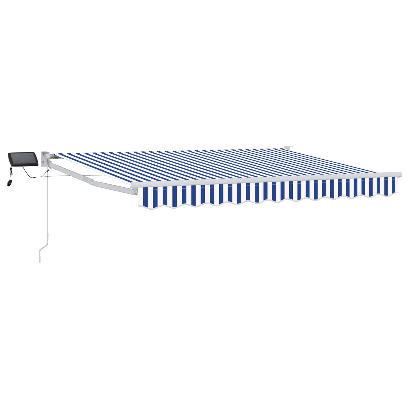 vidaXL Manuelle Gelenkarmmarkise mit LEDs Blau und Weiß 2,5 x 2 m