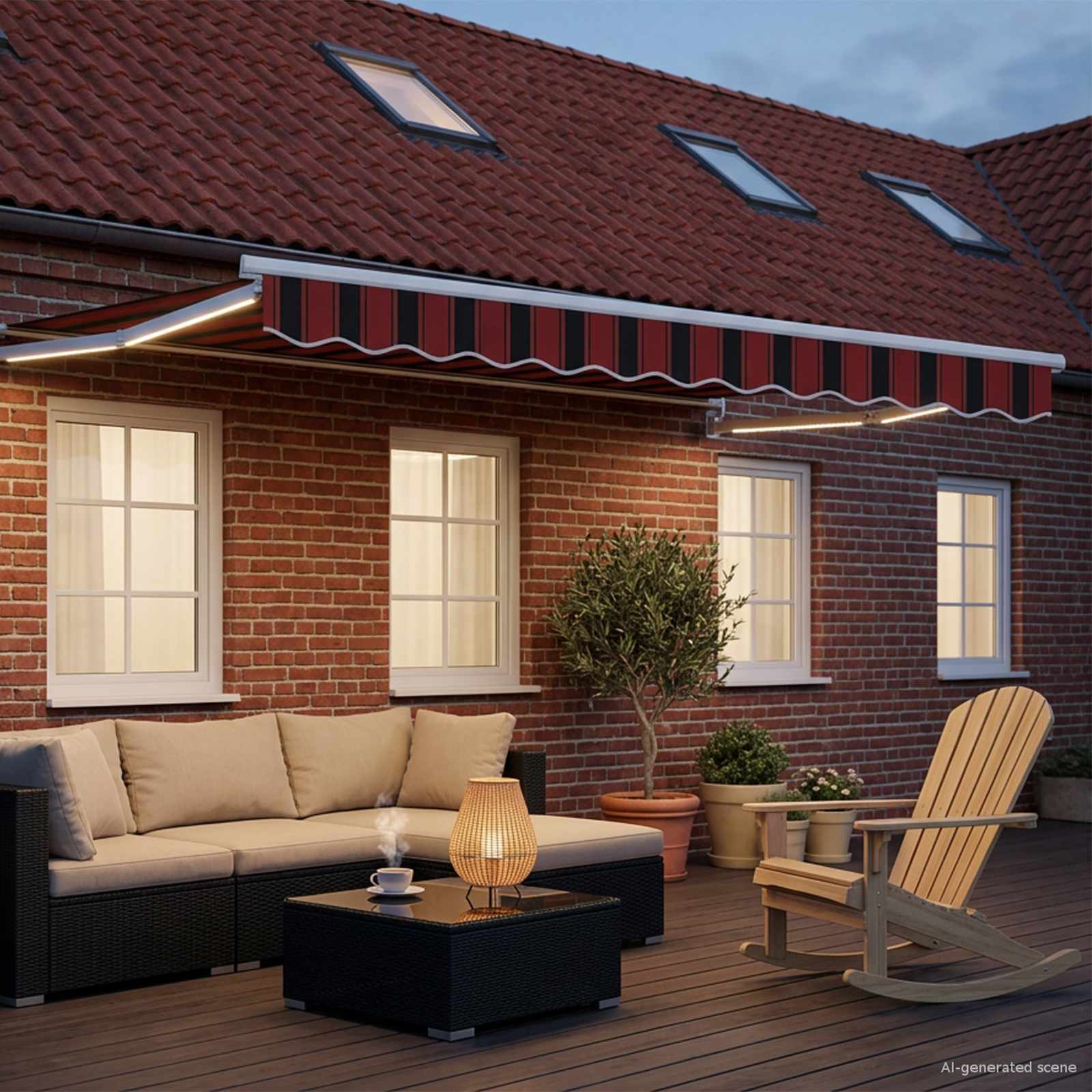vidaXL Manuelle Gelenkarmmarkise mit LEDs 2,5 x 2 m