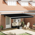 vidaXL Einziehbare Markise Schwarz 4 x 3 m Leinen und Aluminium