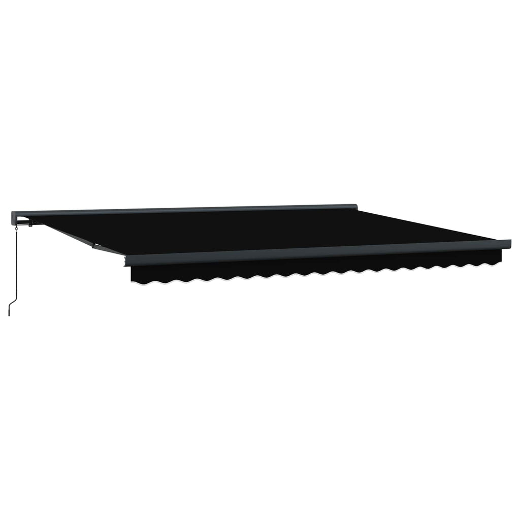 vidaXL Einziehbare Markise Schwarz 4 x 3 m Leinen und Aluminium