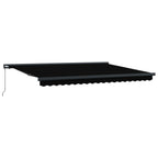 vidaXL Einziehbare Markise Schwarz 4 x 3 m Leinen und Aluminium