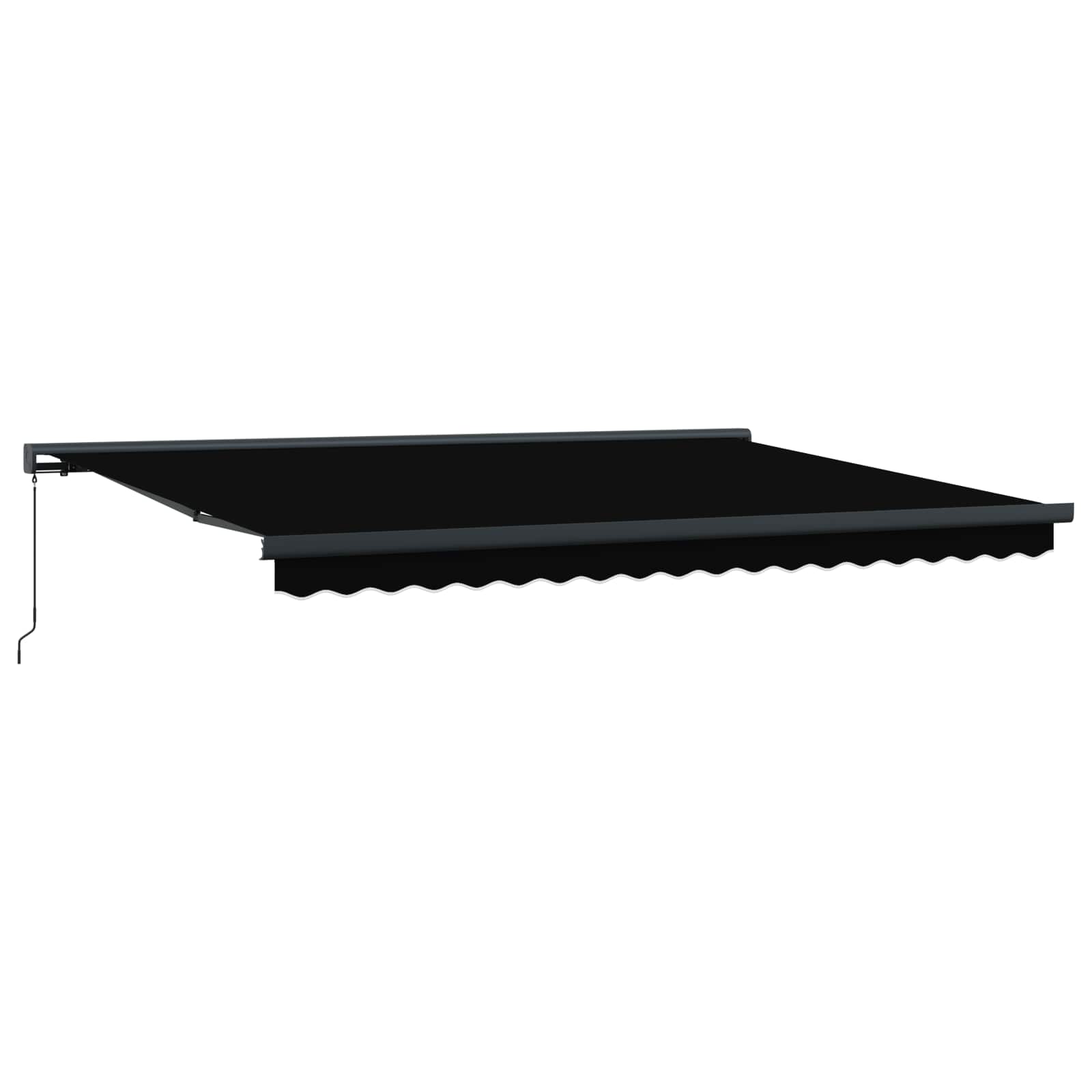 vidaXL Einziehbare Markise Schwarz 4 x 3 m Leinen und Aluminium