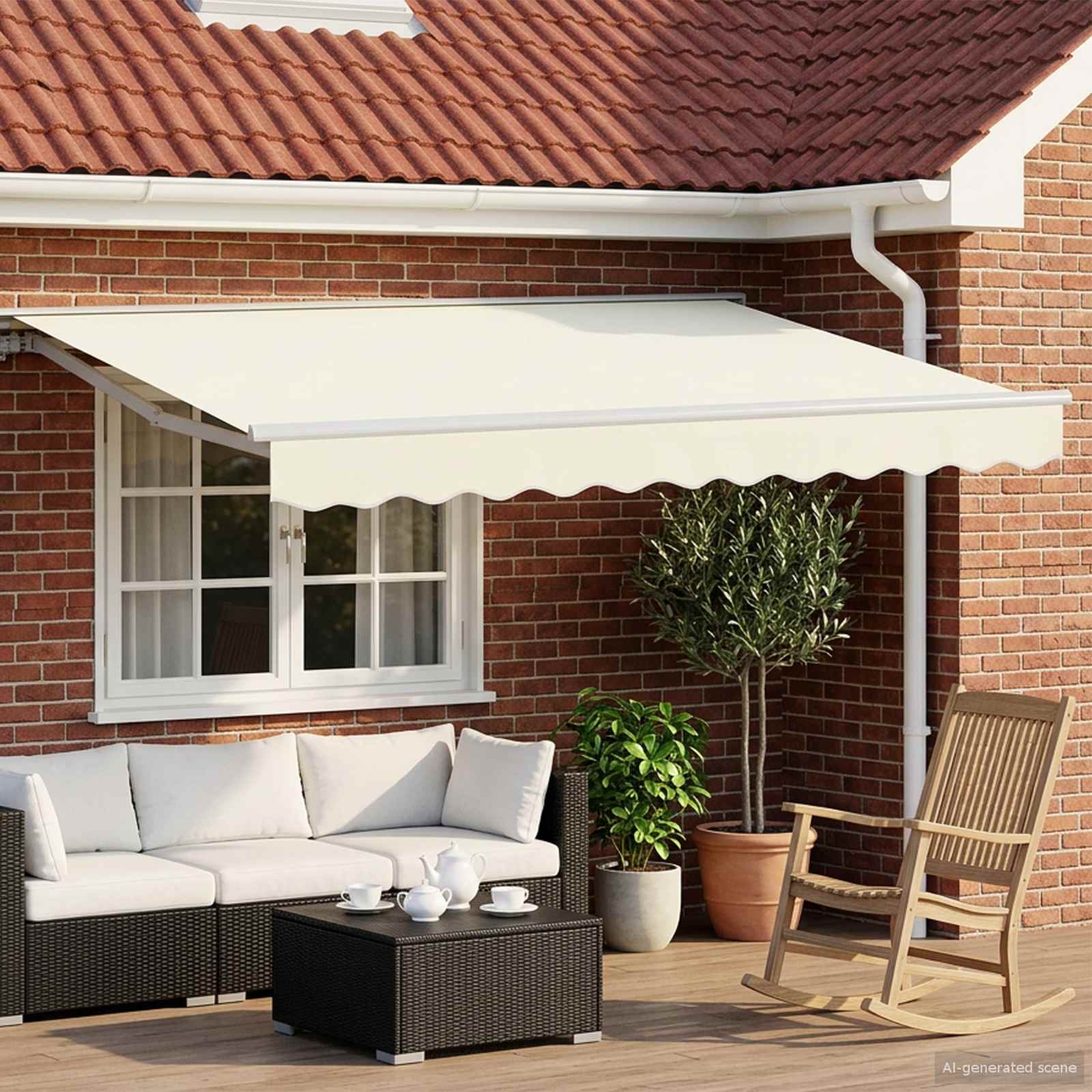 vidaXL Manuell einziehbare Markise Creme 3 x 2,5 m –