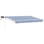 vidaXL Manueller Markisenrahmen mit LEDs Blau und Weiß 2,5 x 2 m