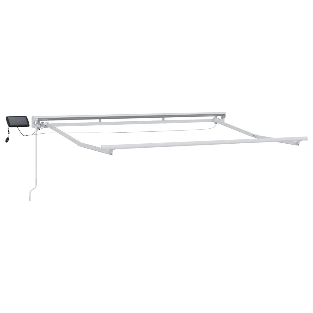 vidaXL Manueller Markisenrahmen mit LEDs Blau und Weiß 2,5 x 2 m