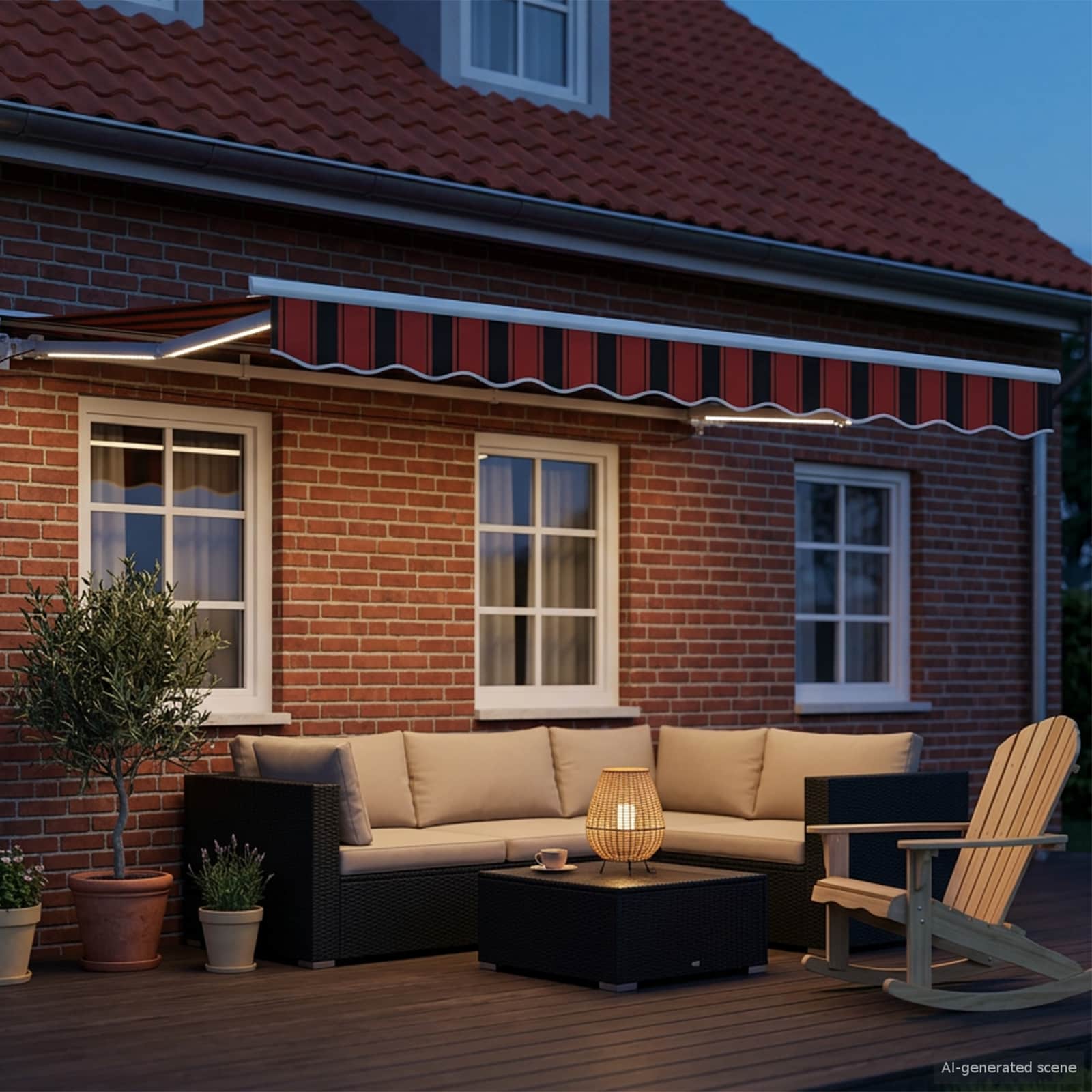 vidaXL Manueller Markisenrahmen mit LEDs 2,5 x 2 m