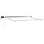 vidaXL Manueller Markisenrahmen mit LEDs Burgunderrot und Weiß 3 x 2 m