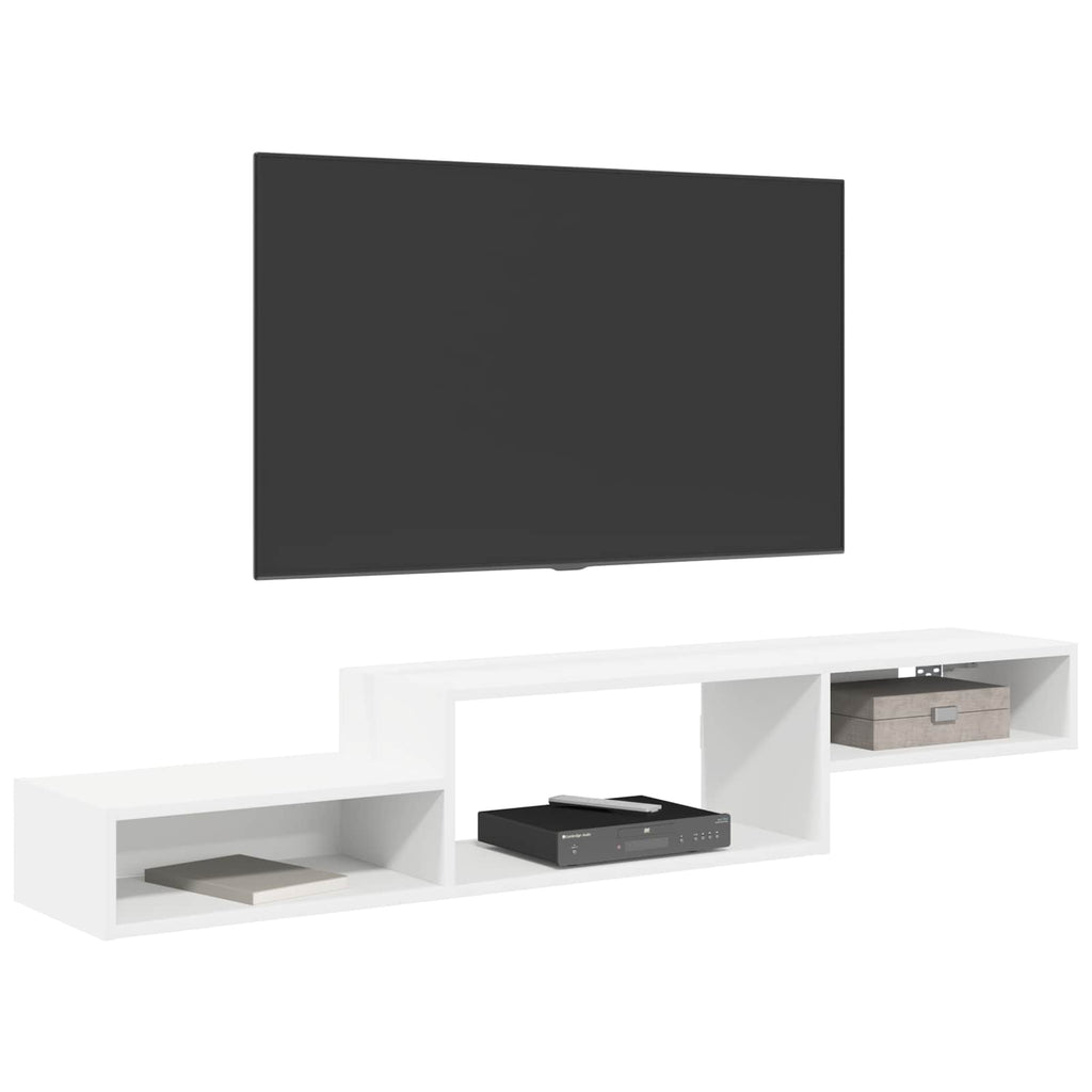 vidaXL Wandmontierter TV-Schrank Wandhalterung Weiß 150 x 28 x 26 cm