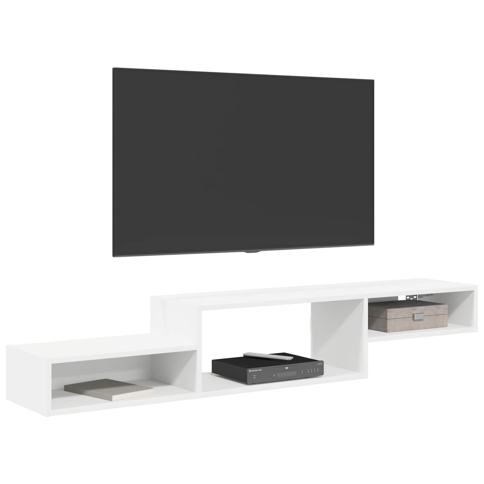 vidaXL Wandmontierter TV-Schrank Wandhalterung Weiß 150 x 28 x 26 cm