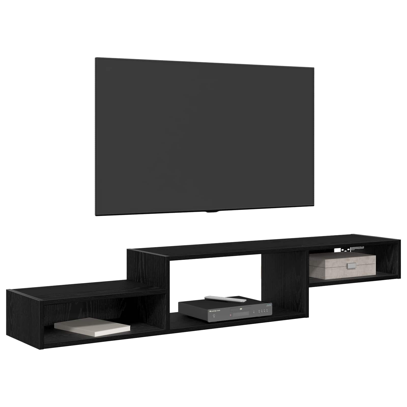 vidaXL Wandmontierter TV-Schrank Wandhalterung Schwarze Eiche