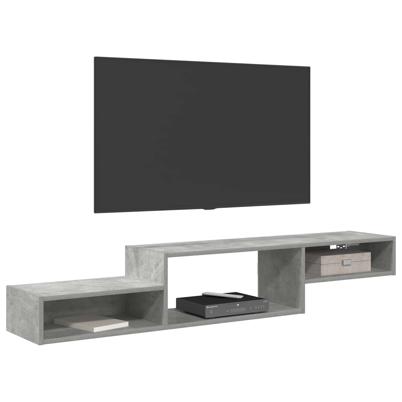 vidaXL Wandmontierter TV-Schrank Wandhalterung Betongrau