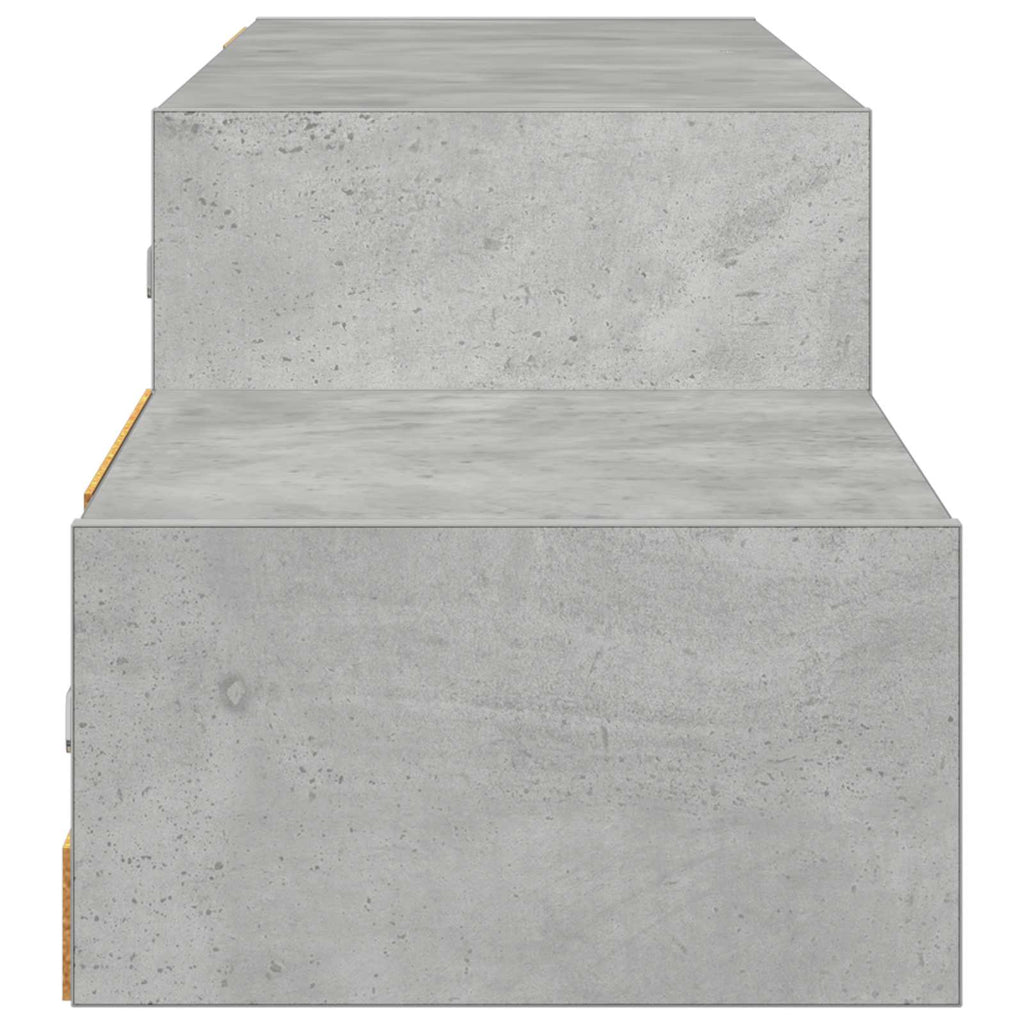 vidaXL Wandmontierter TV-Schrank Wandhalterung Betongrau
