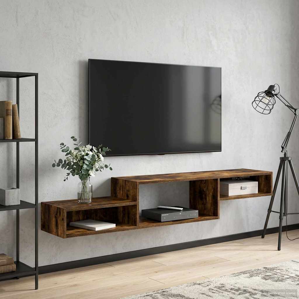 vidaXL Wandmontierter TV-Schrank Wandhalterung Geräucherte Eiche