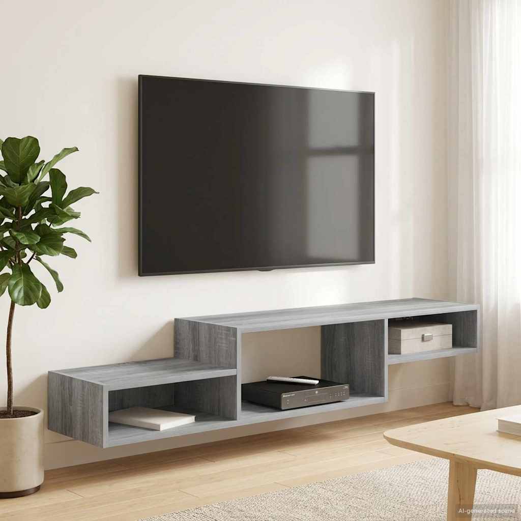 vidaXL Wandmontierter TV-Schrank Wandhalterung Grau Sonoma