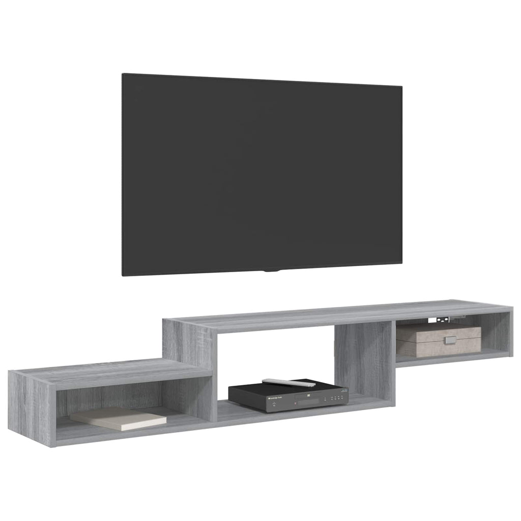 vidaXL Wandmontierter TV-Schrank Wandhalterung Grau Sonoma