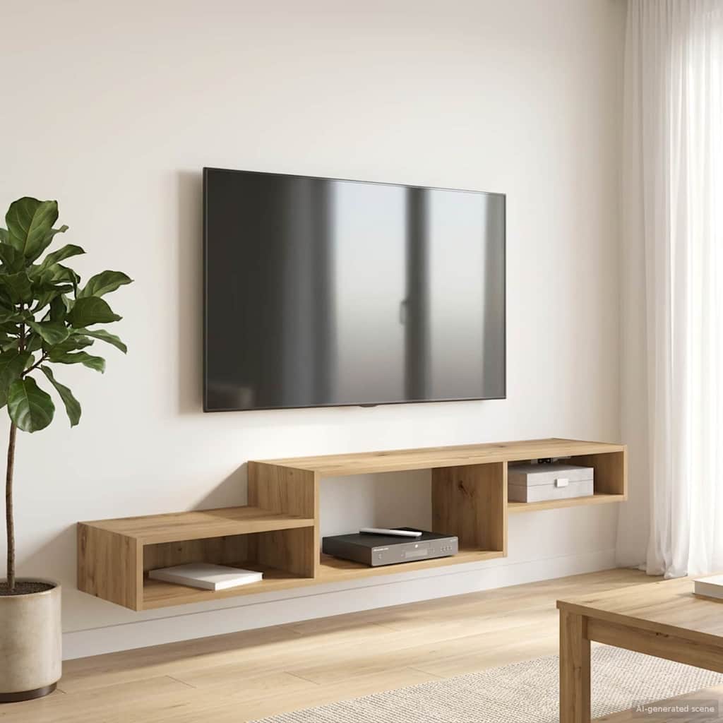 vidaXL Wandmontierter TV-Schrank Wandhalterung Artisan-Eiche