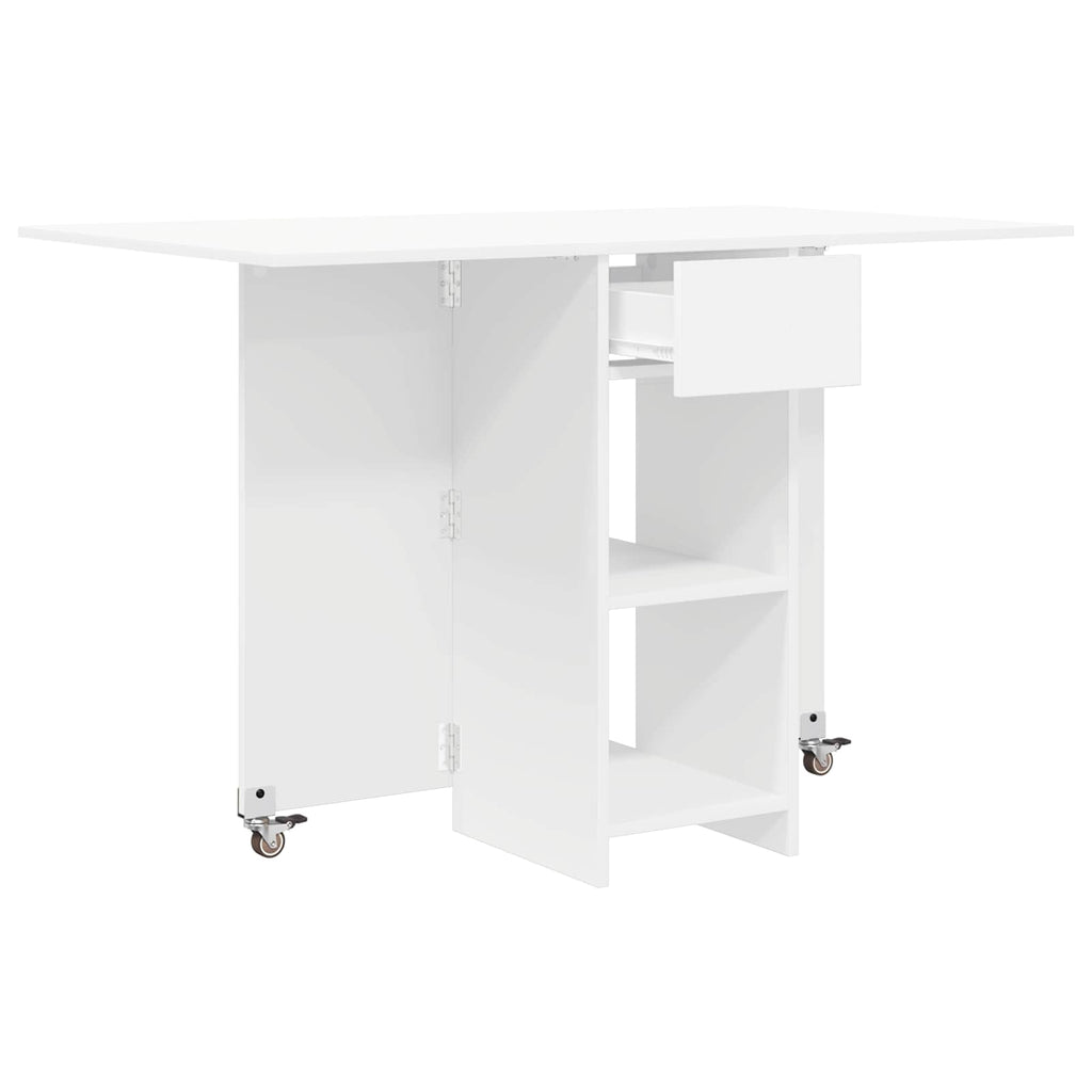 vidaXL Esstisch 115 x 70 x 75 cm Holzwerkstoff Weiß Rechtwinklig