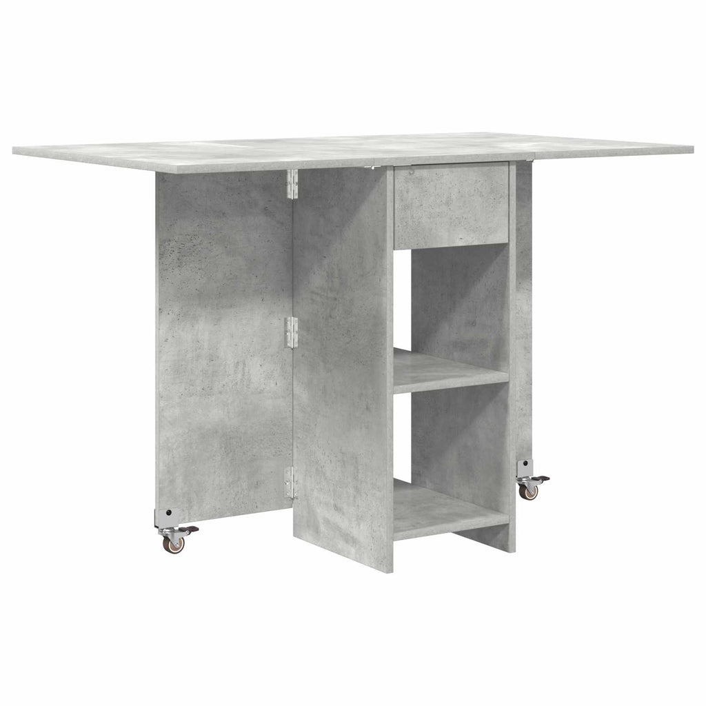vidaXL Esstisch 115 x 70 x 75 cm Holzwerkstoff Betongrau Rechtwinklig