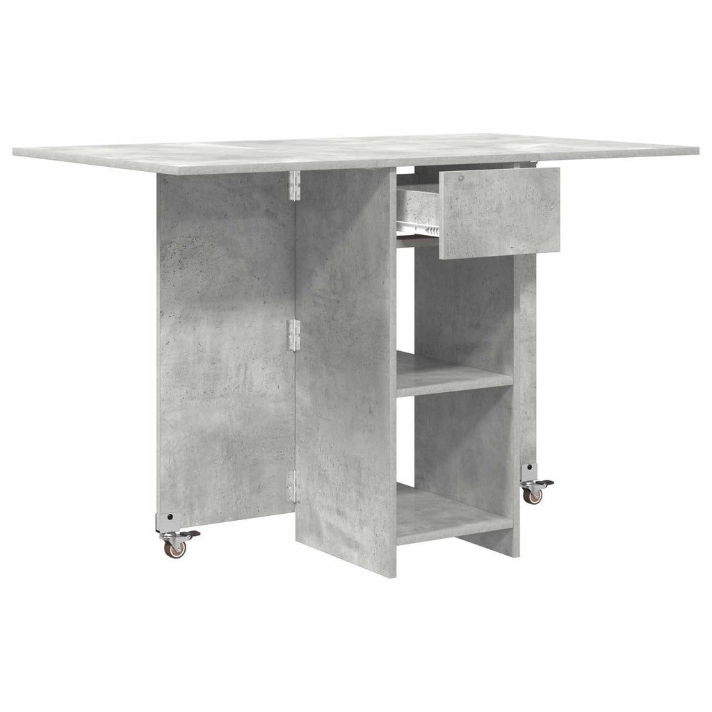 vidaXL Esstisch 115 x 70 x 75 cm Holzwerkstoff Betongrau Rechtwinklig