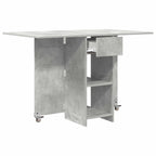 vidaXL Esstisch 115 x 70 x 75 cm Holzwerkstoff Betongrau Rechtwinklig