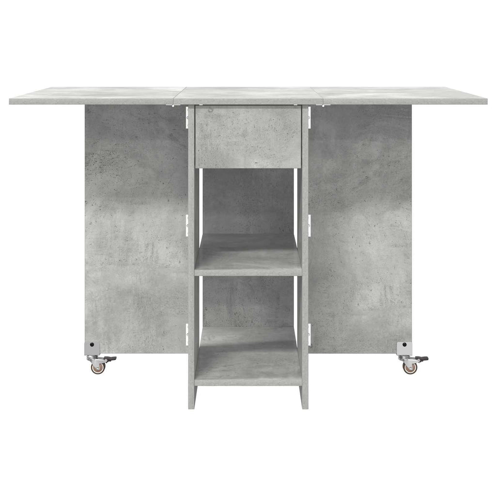vidaXL Esstisch 115 x 70 x 75 cm Holzwerkstoff Betongrau Rechtwinklig