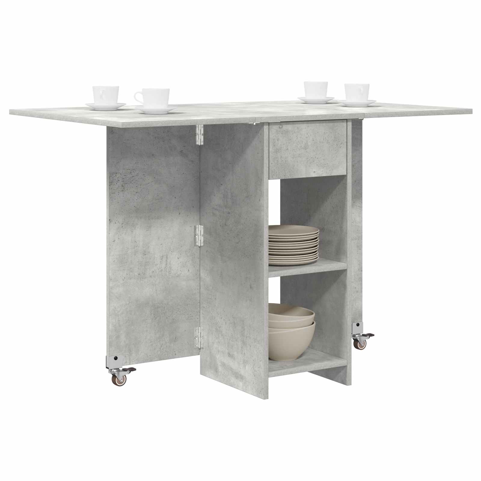 vidaXL Esstisch 115 x 70 x 75 cm Holzwerkstoff Betongrau Rechtwinklig