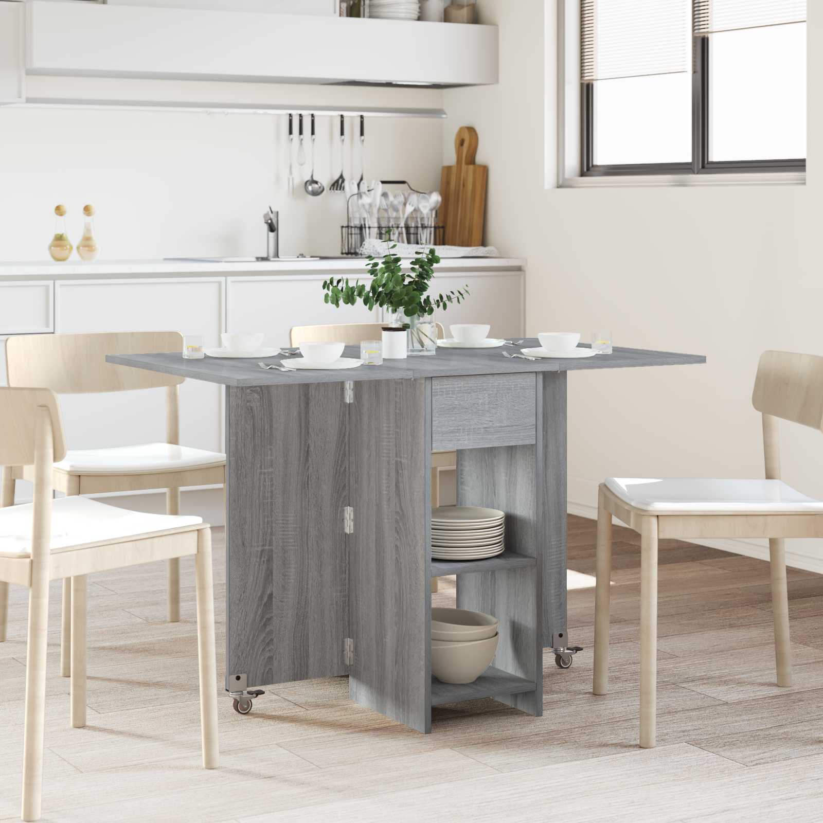 vidaXL Esstisch 115 x 70 x 75 cm Holzwerkstoff Grau Sonoma