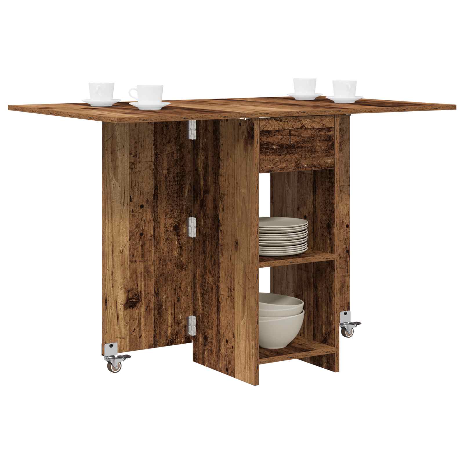 vidaXL Esstisch 115 x 70 x 75 cm Holzwerkstoff Altholz Rechtwinklig