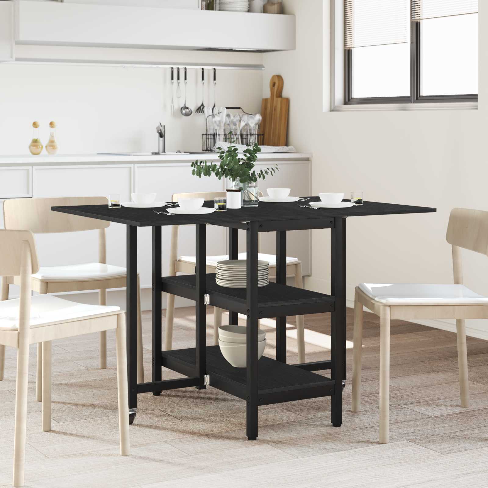 vidaXL Esstisch 115 x 70 x 75 cm Holzwerkstoff Schwarze Eiche
