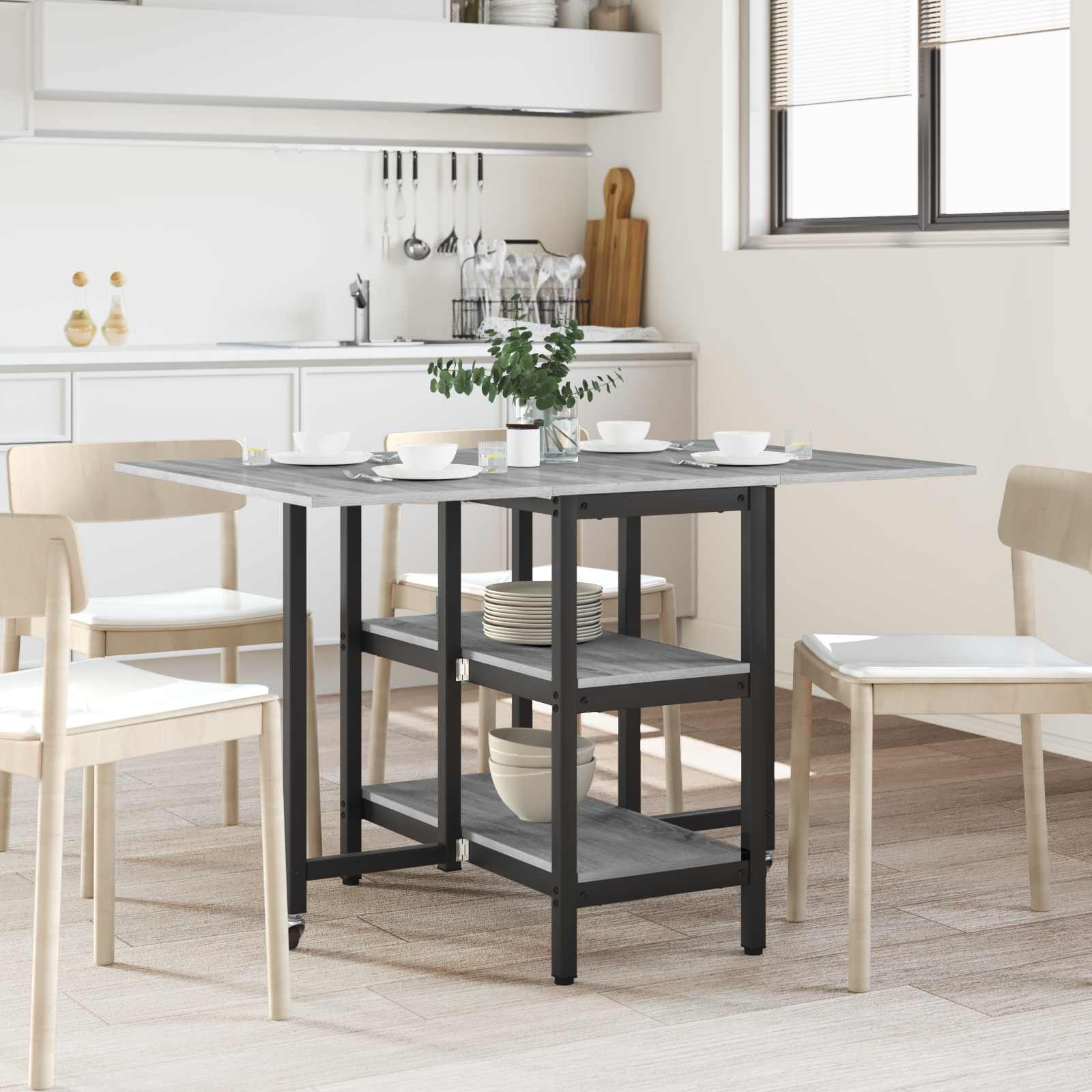 vidaXL Esstisch 115 x 70 x 75 cm Holzwerkstoff Grau Sonoma