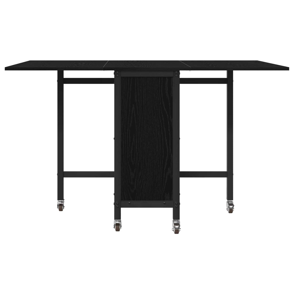vidaXL Faltbarer Esstisch mit Rollen 130 x 80 x 76,5 cm Holzwerkstoff