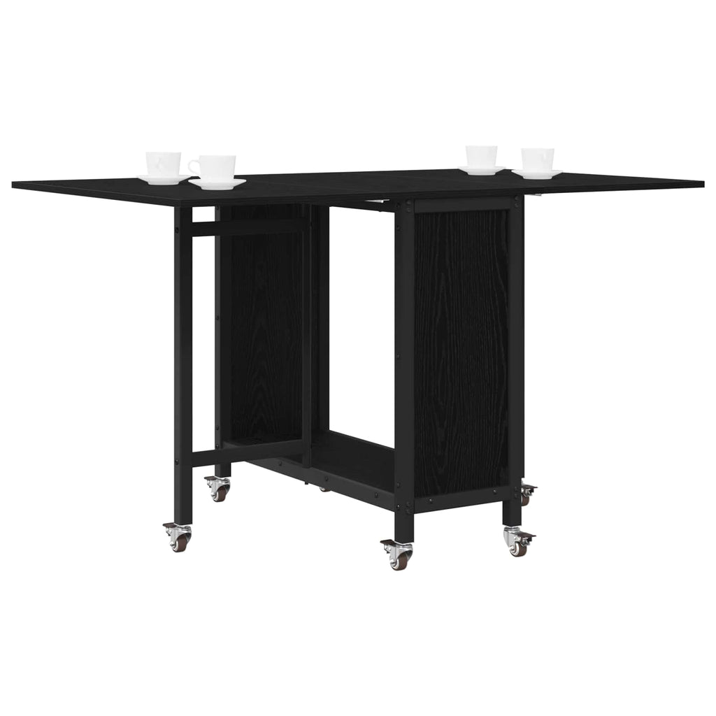 vidaXL Faltbarer Esstisch mit Rollen 130 x 80 x 76,5 cm Holzwerkstoff