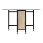 vidaXL Faltbarer Esstisch mit Rollen 130 x 80 x 76,5 cm Stahl PB