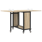 vidaXL Faltbarer Esstisch mit Rollen 130 x 80 x 76,5 cm Stahl PB