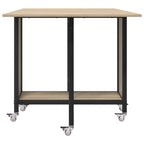 vidaXL Faltbarer Esstisch mit Rollen 130 x 80 x 76,5 cm Stahl PB