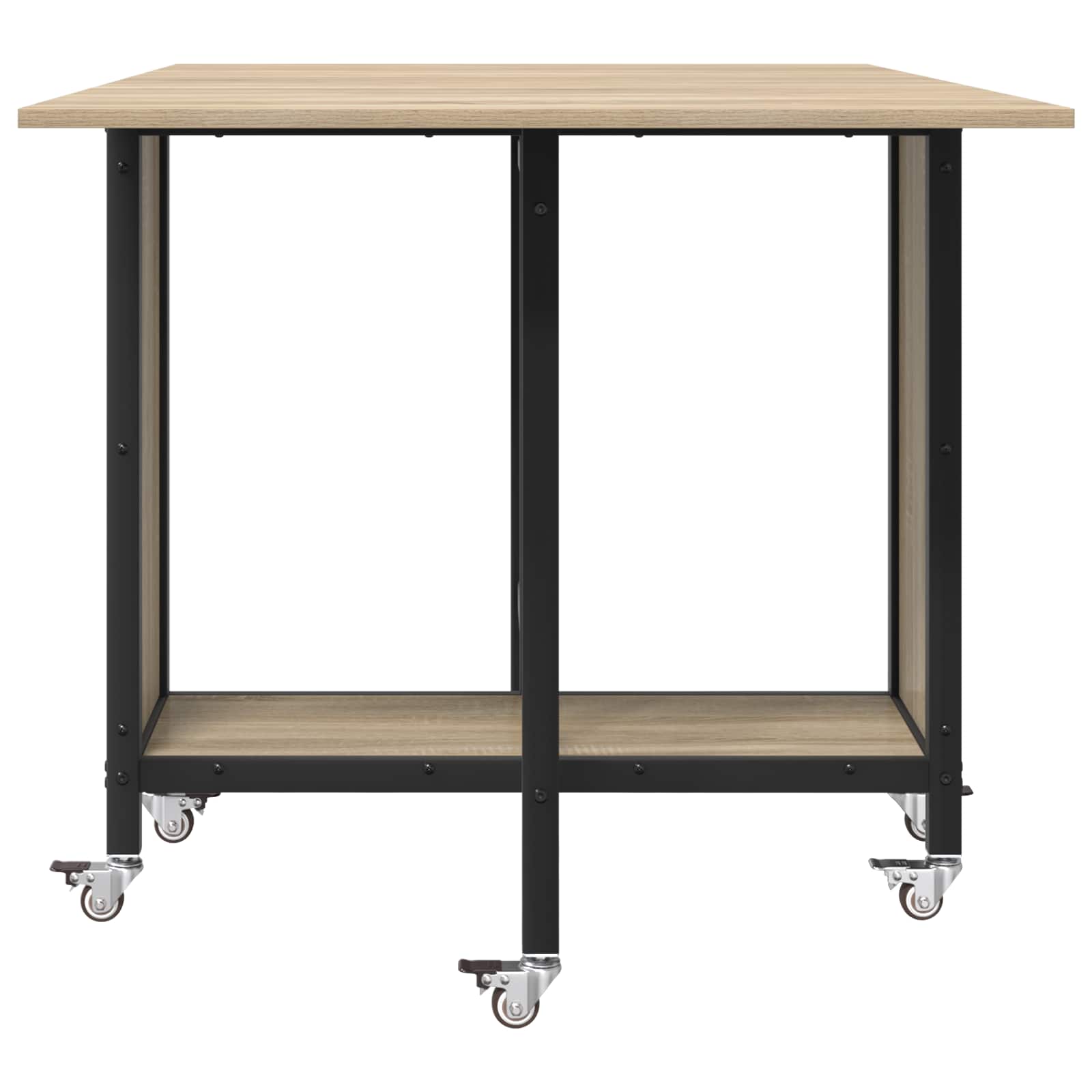 vidaXL Faltbarer Esstisch mit Rollen 130 x 80 x 76,5 cm Stahl PB