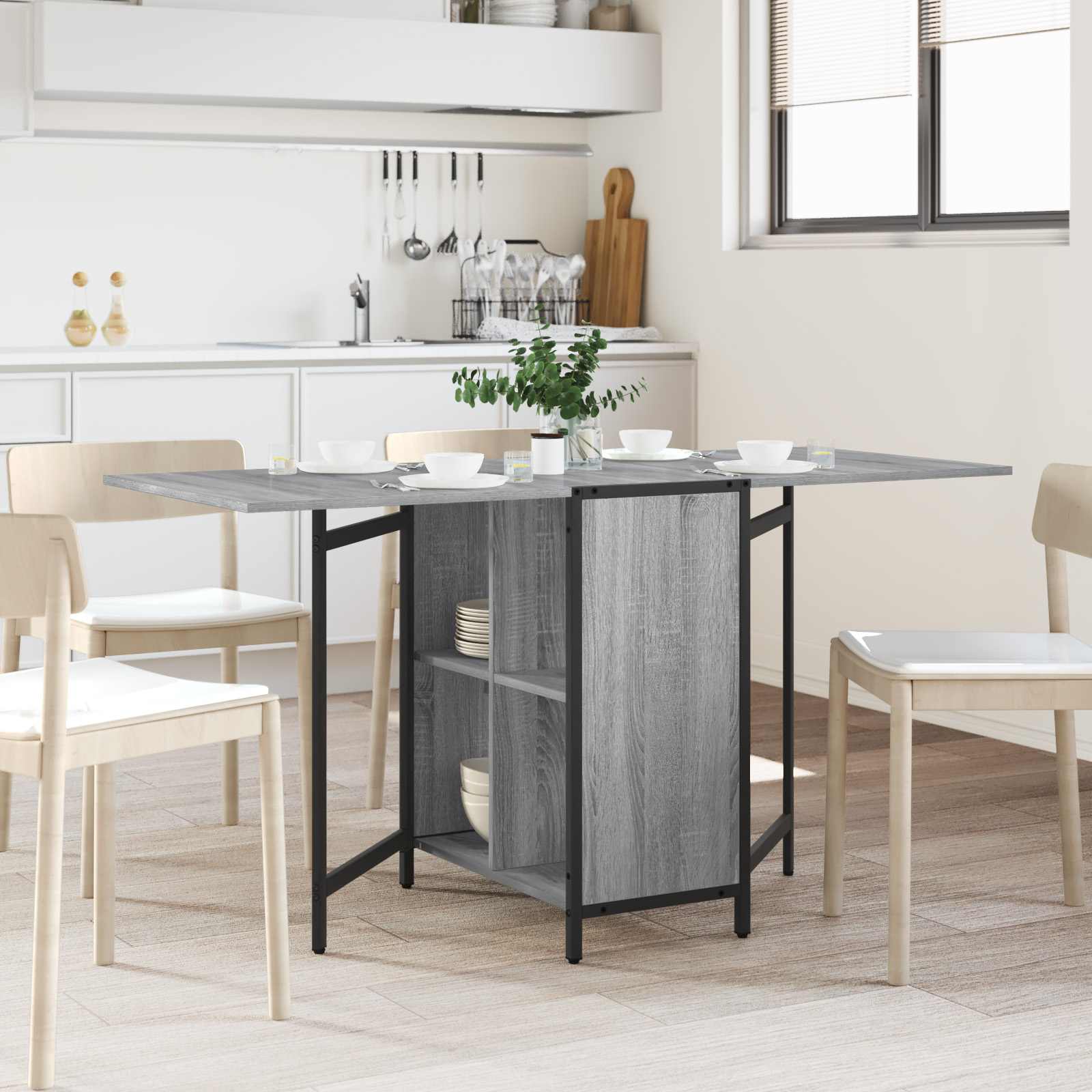 vidaXL Esstisch 115 x 70 x 75 cm Holzwerkstoff Grau Sonoma
