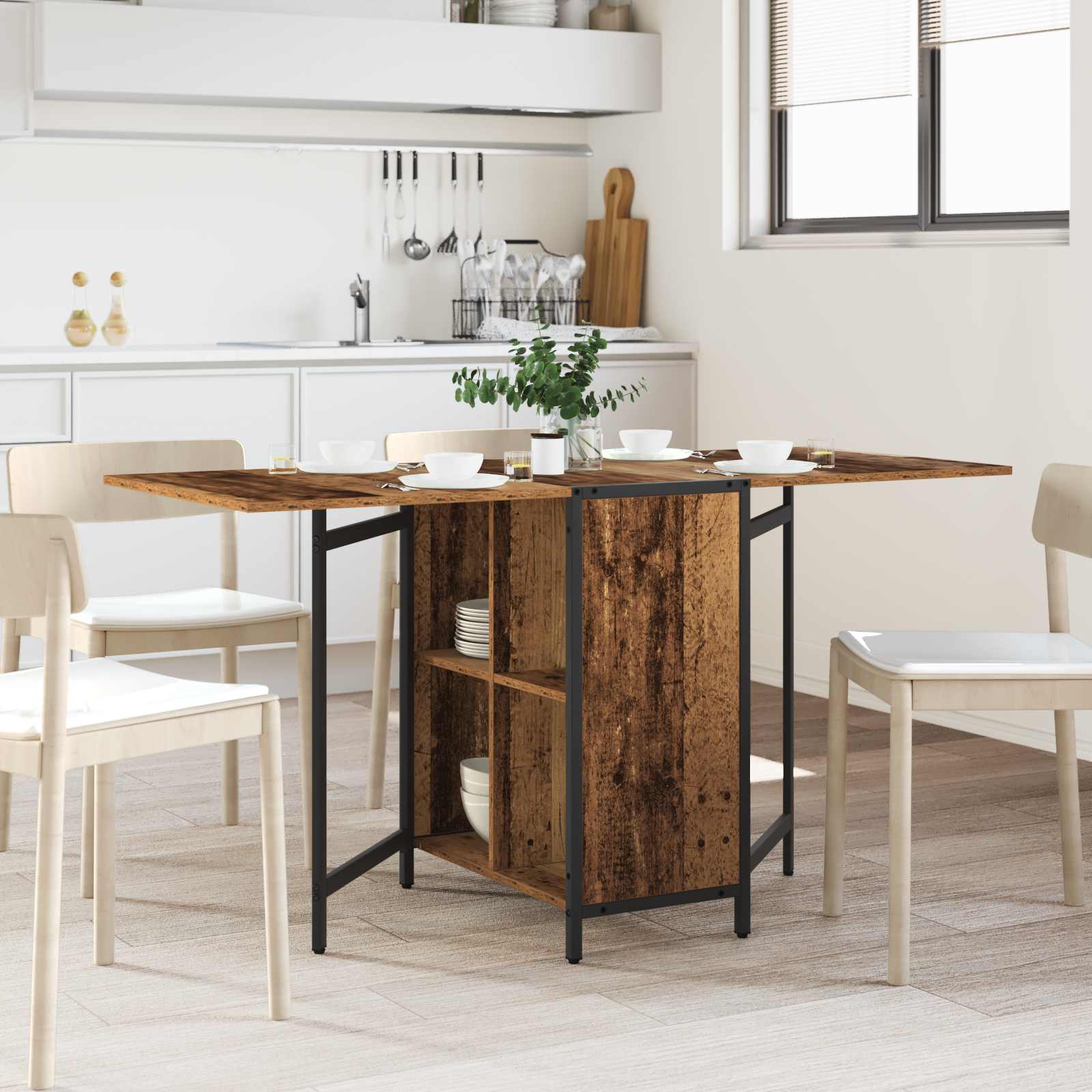 vidaXL Esstisch 115 x 70 x 75 cm Holzwerkstoff Altholz Rechtwinklig