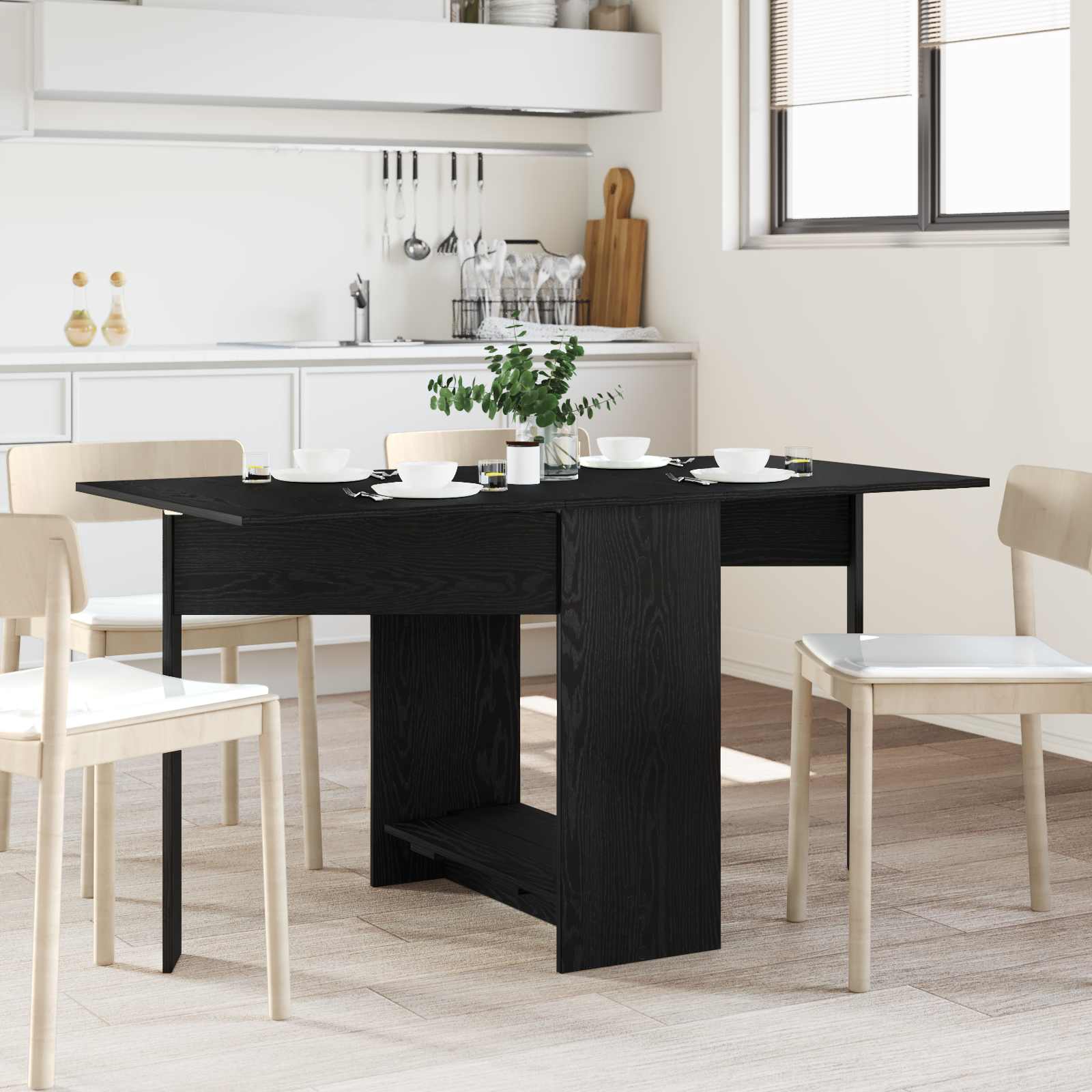 vidaXL Esstisch 115 x 70 x 75 cm Holzwerkstoff Schwarze Eiche