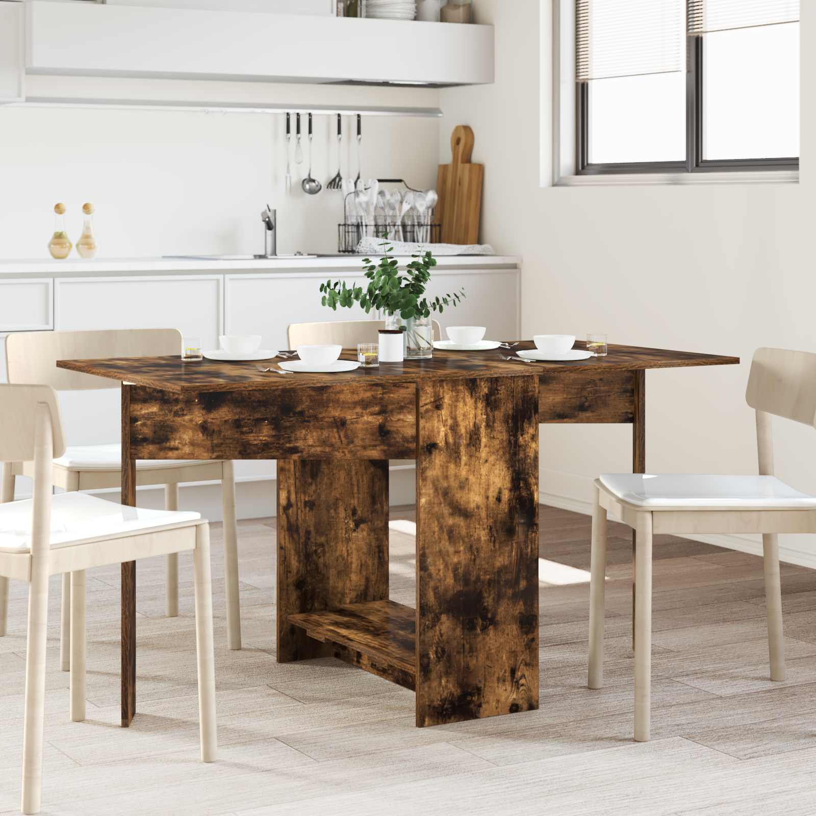 vidaXL Esstisch 115 x 70 x 75 cm Holzwerkstoff Geräucherte Eiche