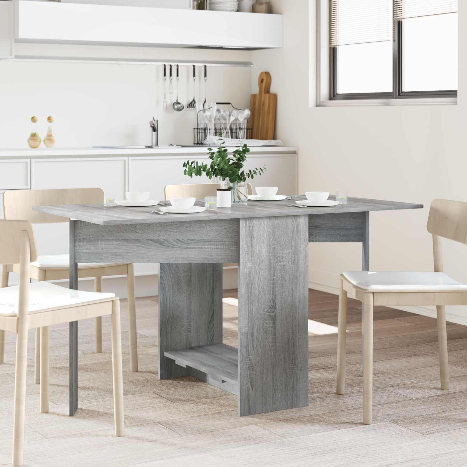 vidaXL Esstisch 115 x 70 x 75 cm Holzwerkstoff Grau Sonoma